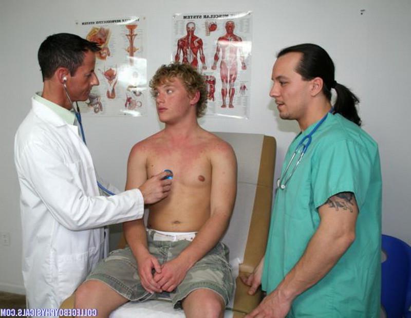 16P Two gay doctors on one hot sexy young blonde college boy