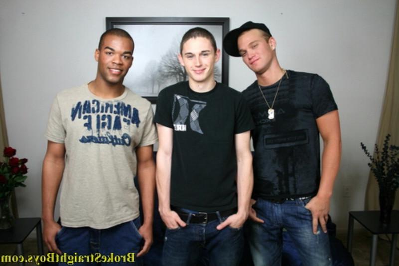 16P Two white boys and a black dude in hardcore gay orgy action