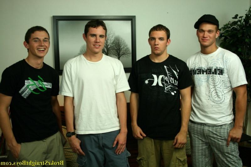 16P Four hot sexy young college guys hardcore gay orgy action