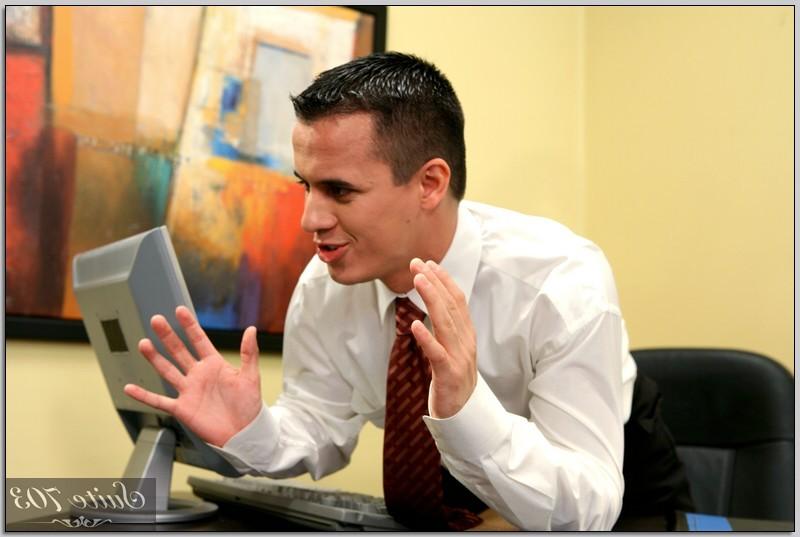16P Three hot sexy businessmen gay studs fucking in the office
