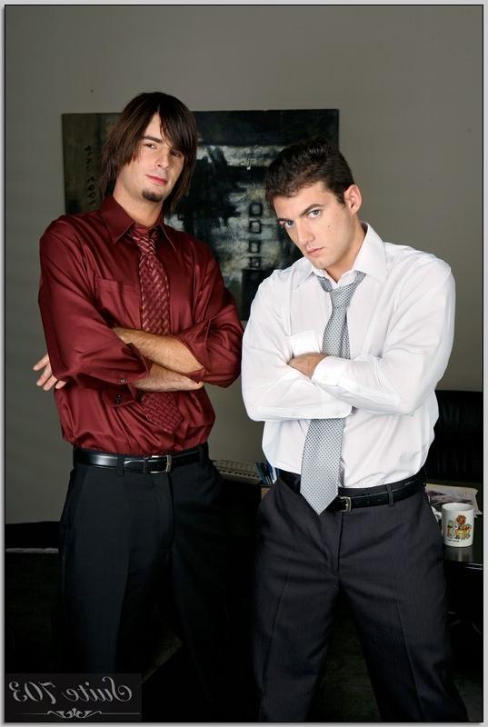 16P Two hot young gay studs fucking hardcore in the office