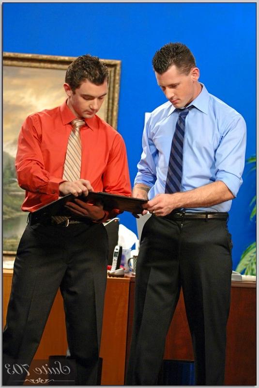 15P Two hot gay working men fucking on the office table