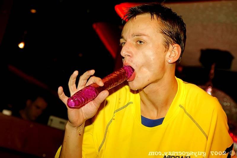 20P Gays filling their buttholes with huge pink dildos