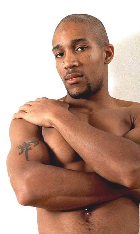 16P Hot black gay stud with hard big pierced dick
