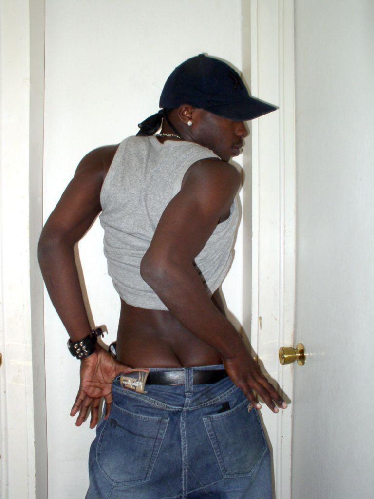 20P Strip teasing ebony gay loves grabbing his huge fat cock