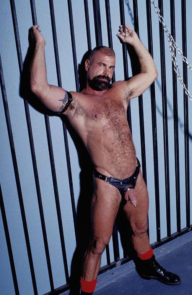 10P Horny hairy gay playing and flashing his pierced cock