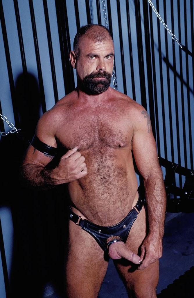 10P Horny hairy gay playing and flashing his pierced cock