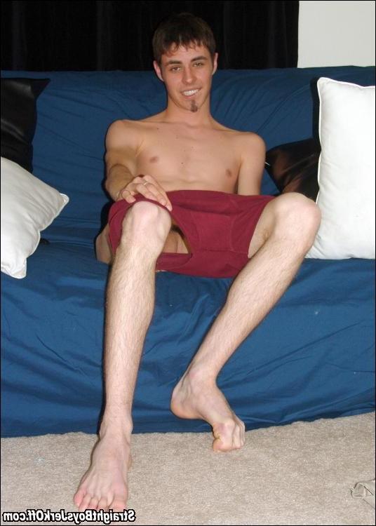 16P straight twink jerking off his pretty nice cock at first