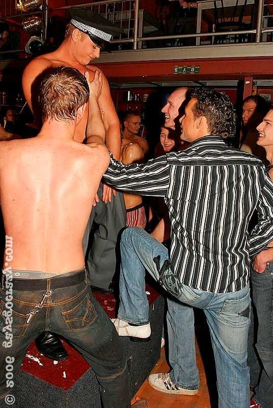 20P Gay strippers party with men licking whipped cream