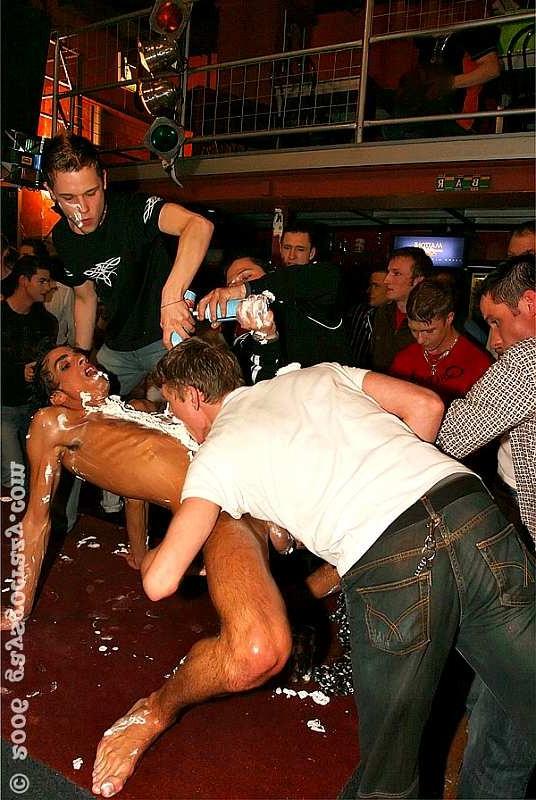 20P Gay strippers party with men licking whipped cream