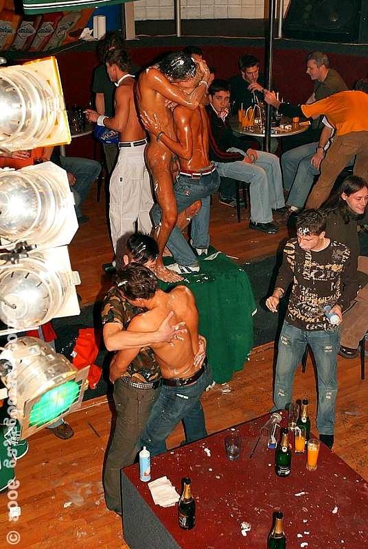 20P Gay strippers party with men licking whipped cream