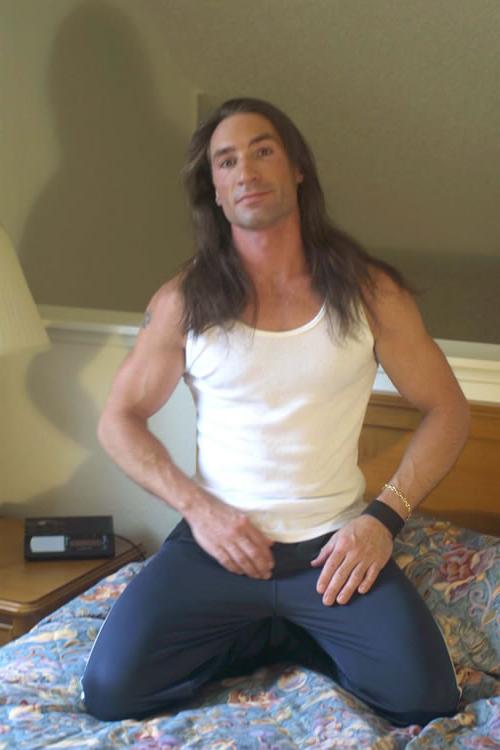 20P Hairy brunette gay in bed showing his cock