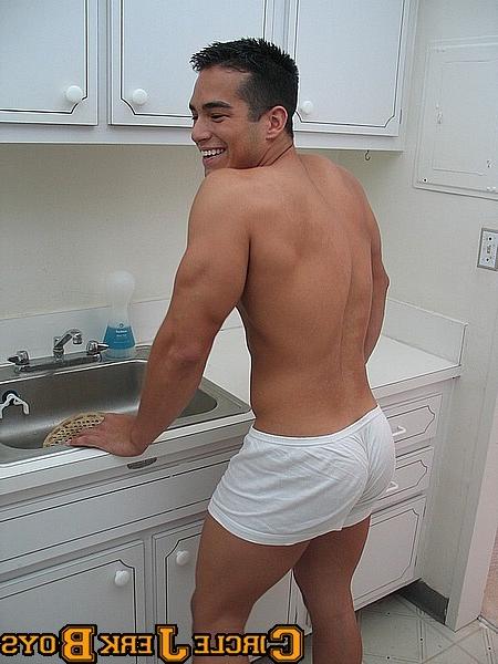 14P Hunk with a solid chest in his boxers
