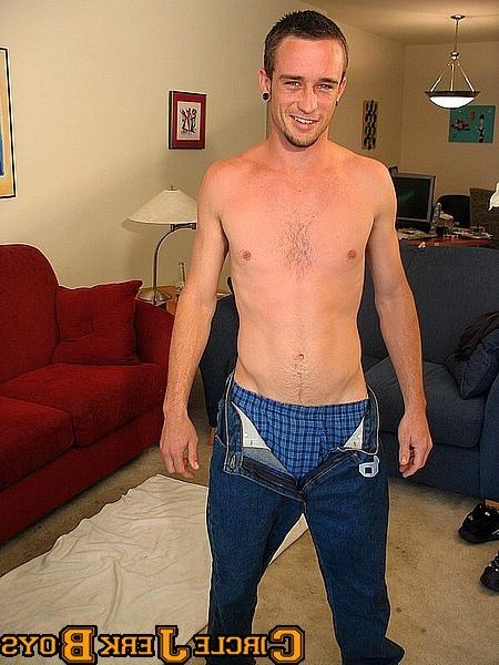 14P Hunk with no shirt on in jeans