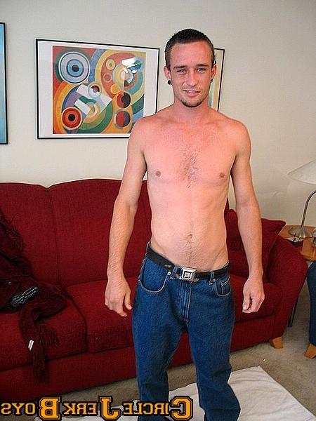 14P Hunk with no shirt on in jeans