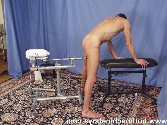 15P brunette taking a machine cock in ass from behind