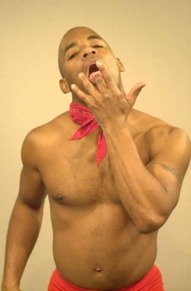 13P Sexy black hunk showing off his body