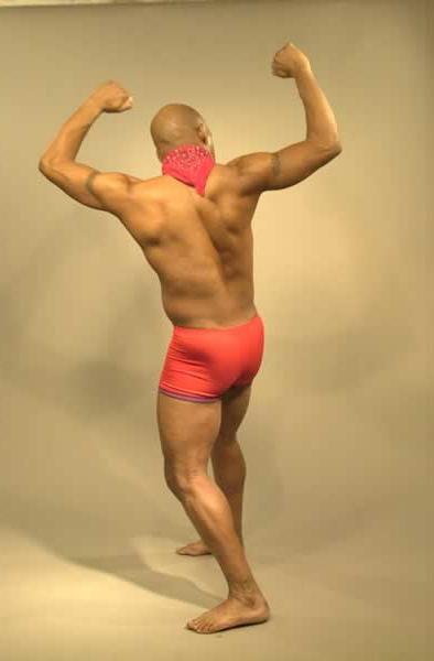 13P Sexy black hunk showing off his body