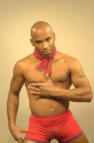 13P Sexy black hunk showing off his body