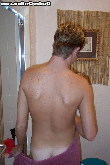 15P cute gay stud working out and showering