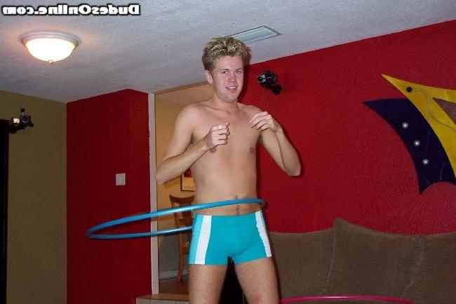 15P cute gay stud working out and showering