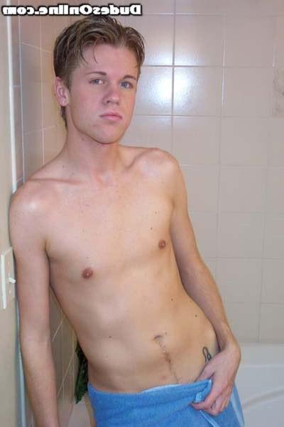15P cute gay stud working out and showering