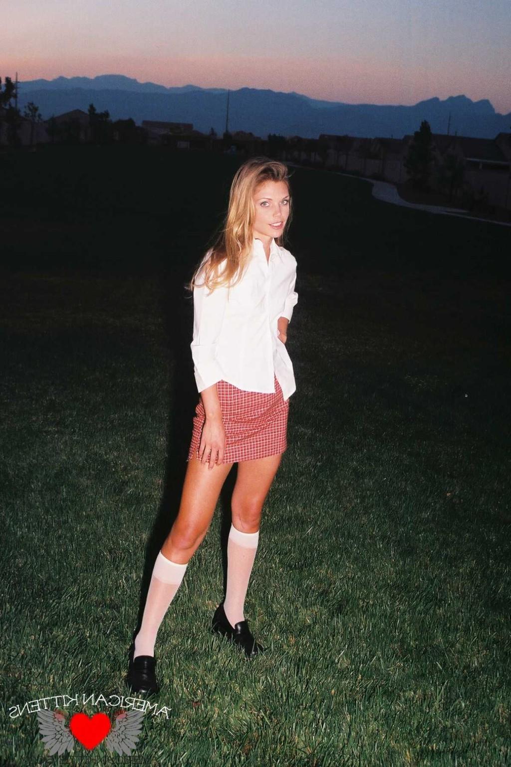 18P Ashley white socks and a short skirt so hot