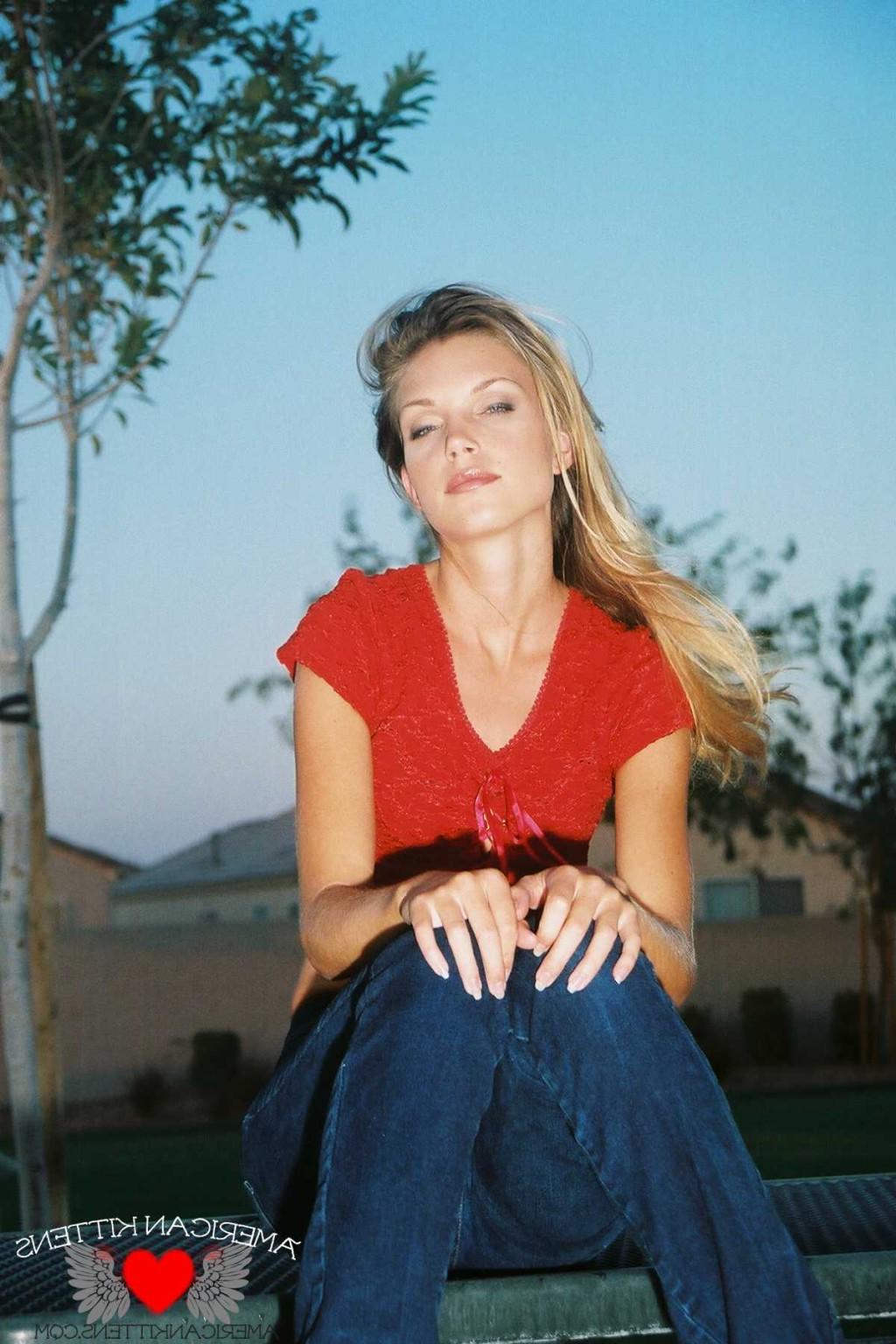 18P Ashley is outside on the play ground in tight jeans and a tiny red top I love to