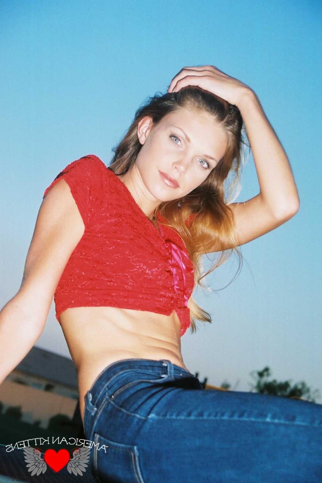 18P Ashley is outside on the play ground in tight jeans and a tiny red top I love to