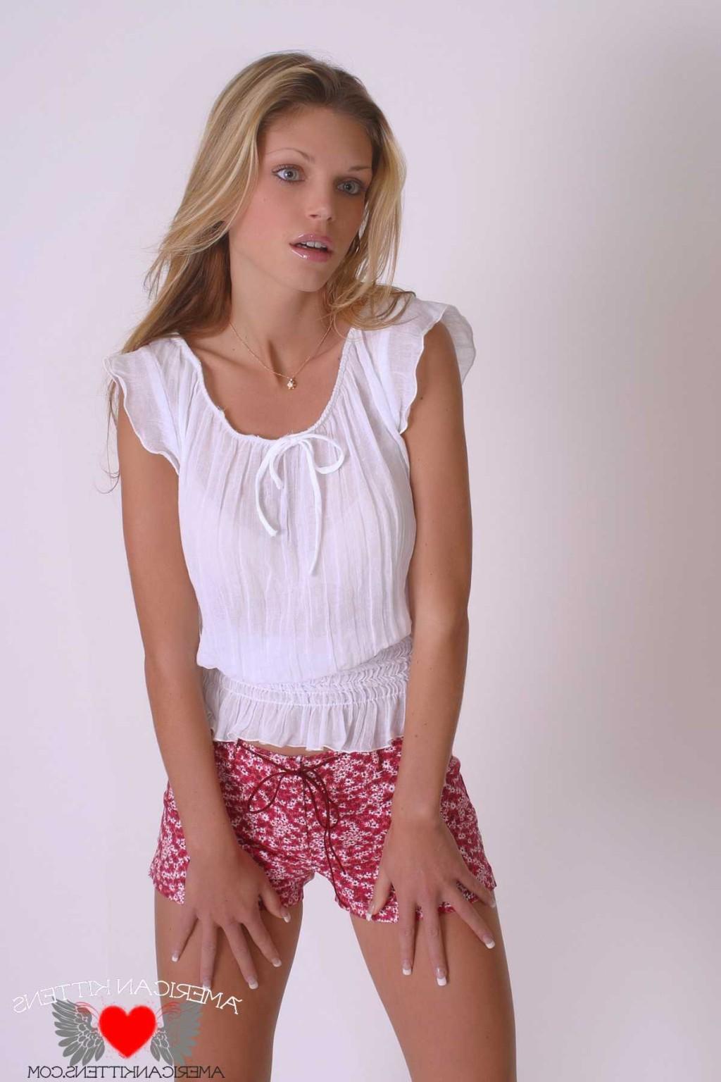 18P Ashley see her tiny white lace thong peeking out of her shorts