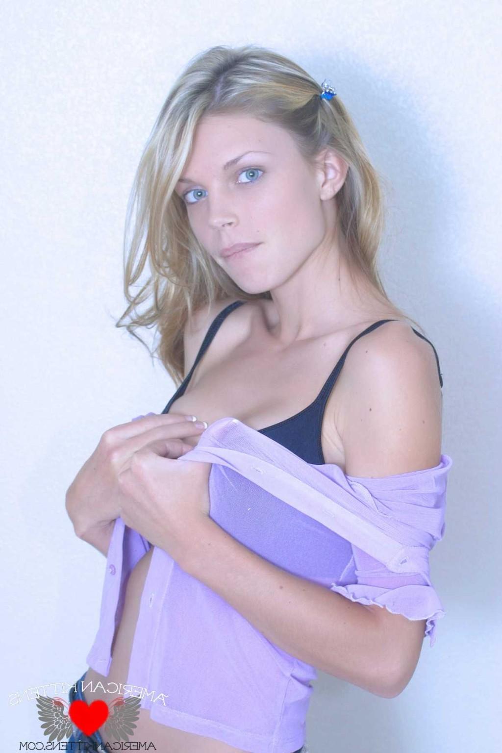 18P Ashley wearing a sheer purple top black bra and super tight jeans I love tight j
