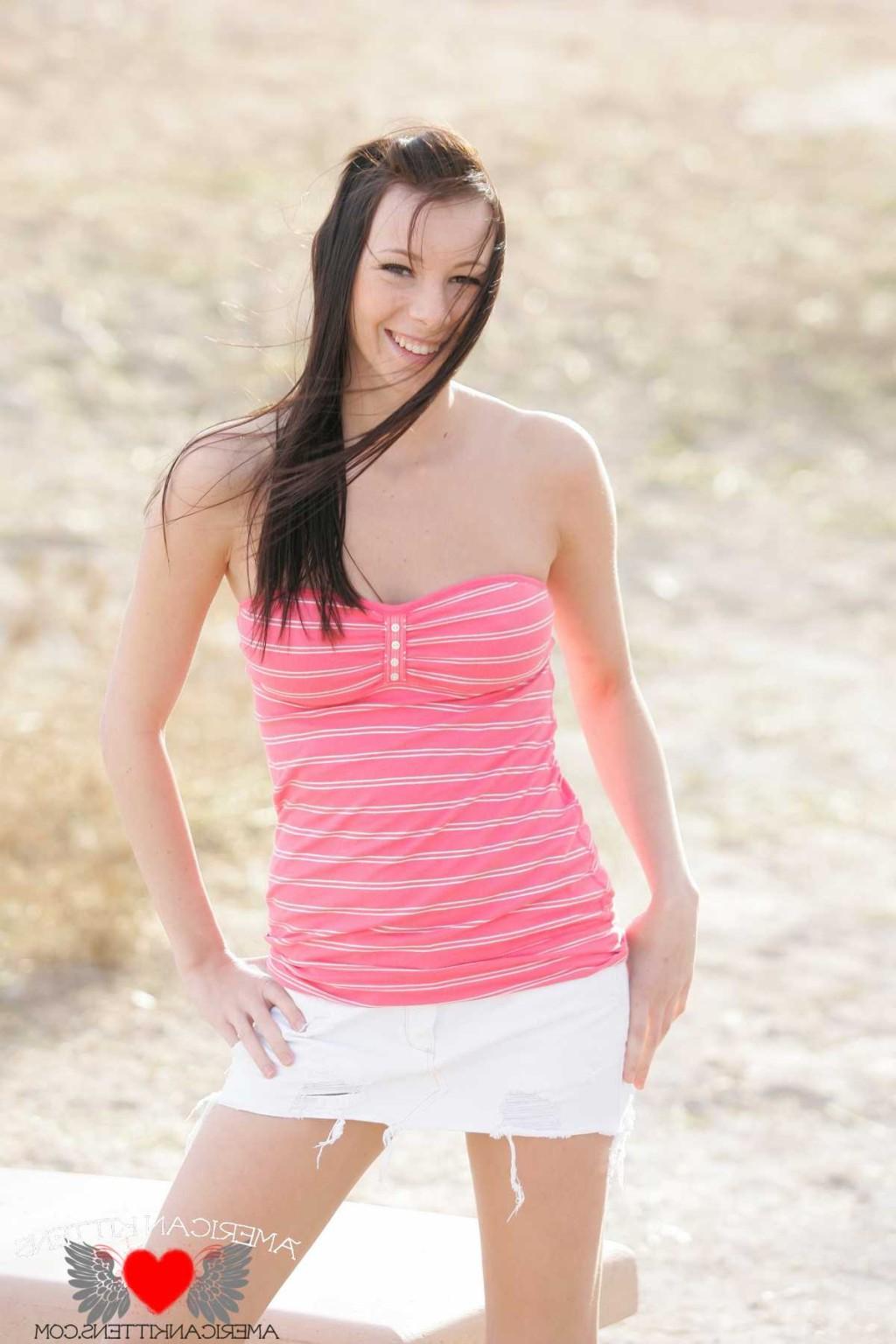 18P Kayden Love white mini skirt