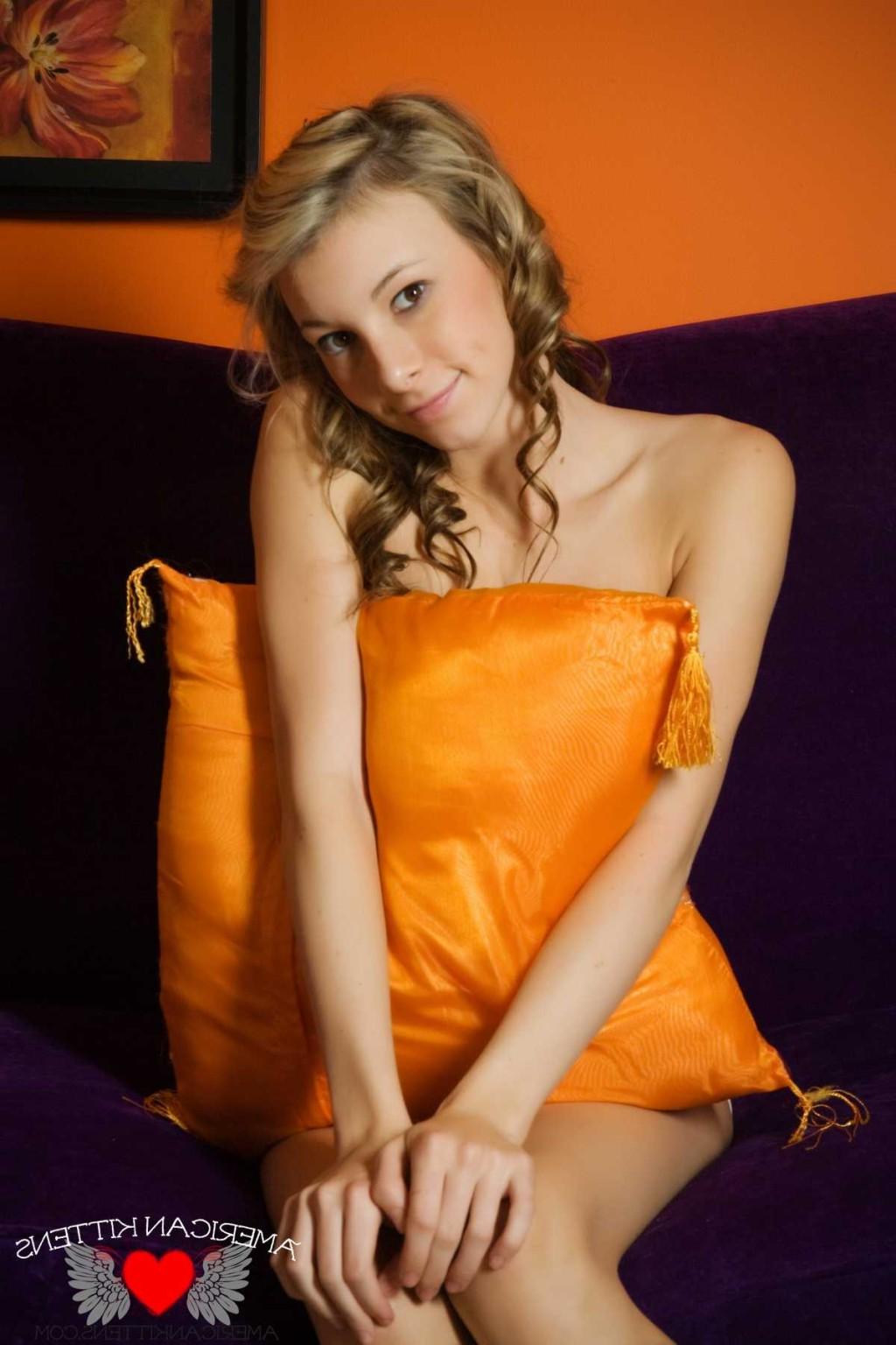 18P Kayden Love orange panties