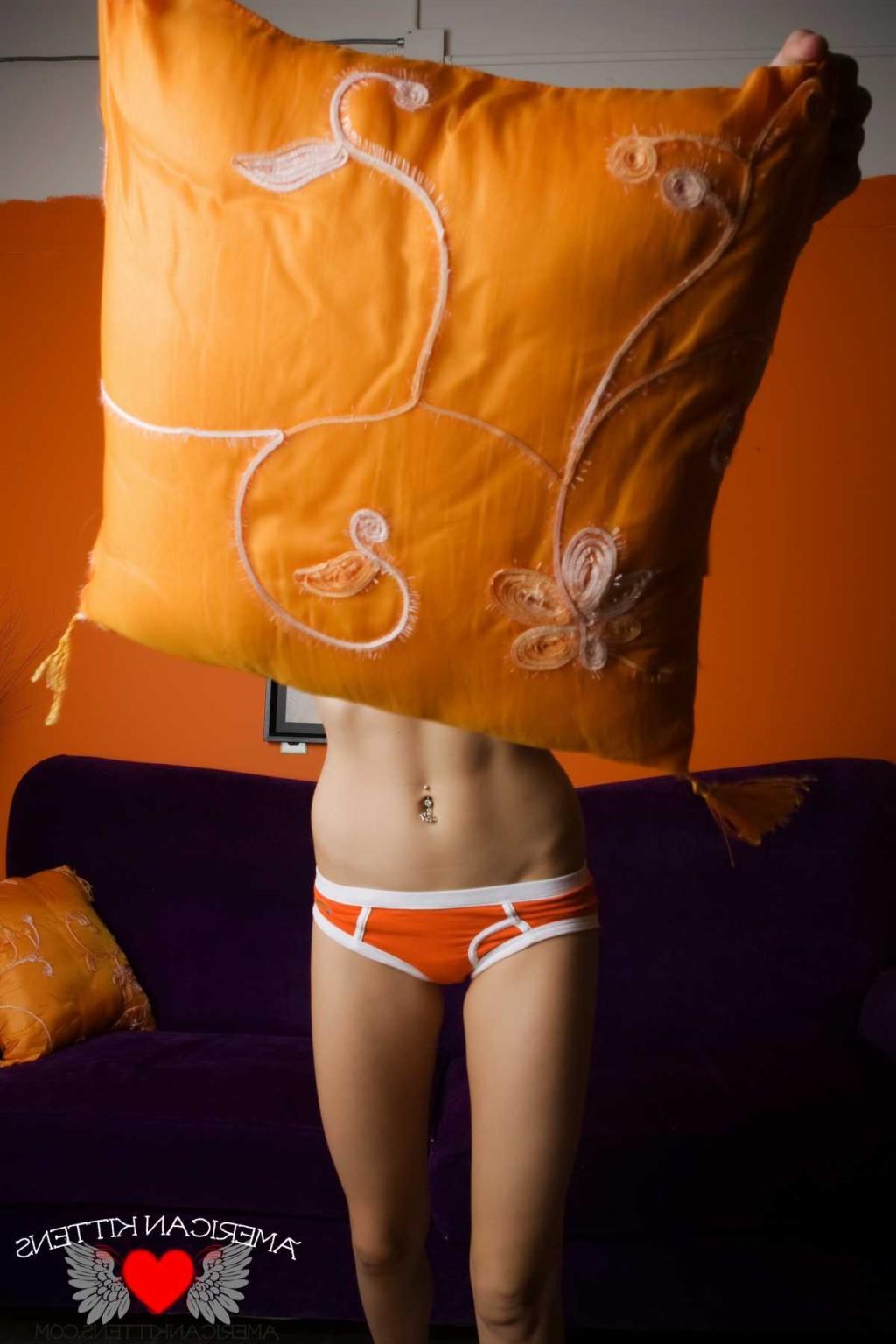 18P Kayden Love orange panties