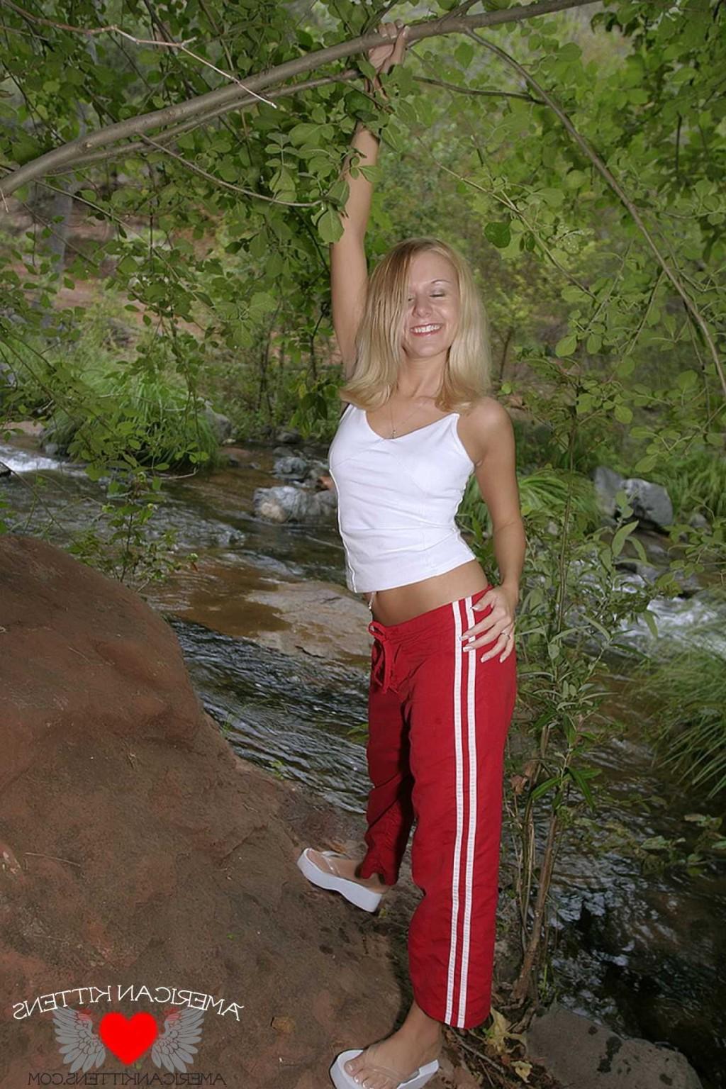 18P Ashlee in the woods wearing sweats