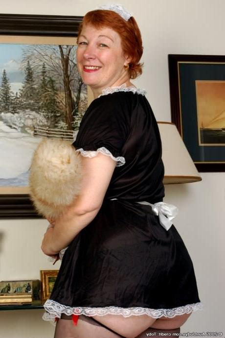16P Plump Fiftyish Maid Naughtily Losing Her Uniform