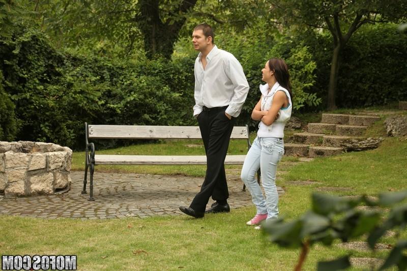 16P Hungarian babe gets banged on a public park bench