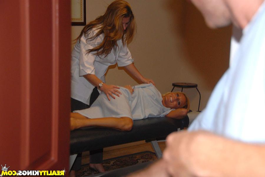 16P 2 amazing hot ass fucking milfs get ass and pussy fucked in these massage table 