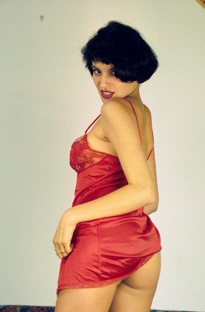 17P Sexy Housewife In Red Lingerie Spreads Her Hairy Snatch Lips