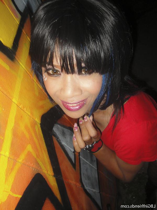 15P Hot Emo Ladyboy Girlfriend exposing her tight shemale body