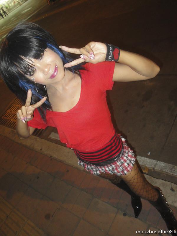 15P Hot Emo Ladyboy Girlfriend exposing her tight shemale body