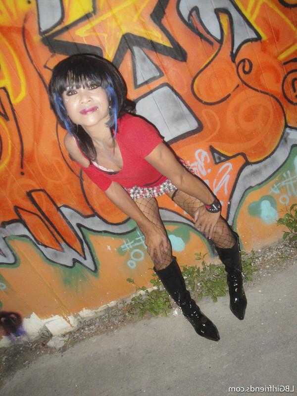 15P Hot Emo Ladyboy Girlfriend exposing her tight shemale body