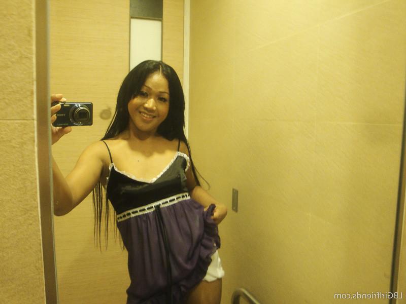 15P Sweet Ladyboy Girlfriend Public Flashing Perky Tits And Big Shemale Cock