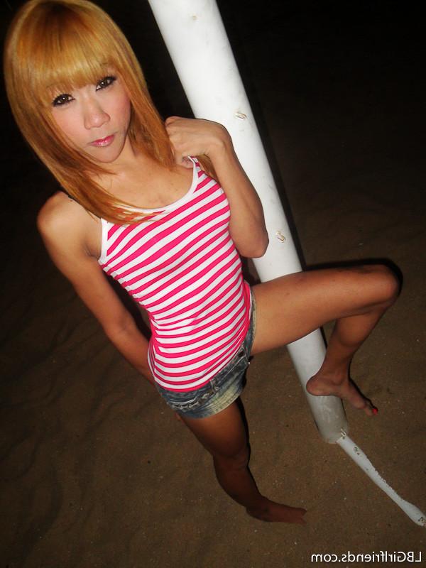 15P Hot Blonde Ladyboy Girlfriend Exposing Her Big Shemale Cock