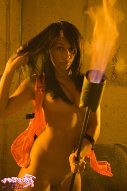 15P fucking smoking hot raven sparks her flame thrower
