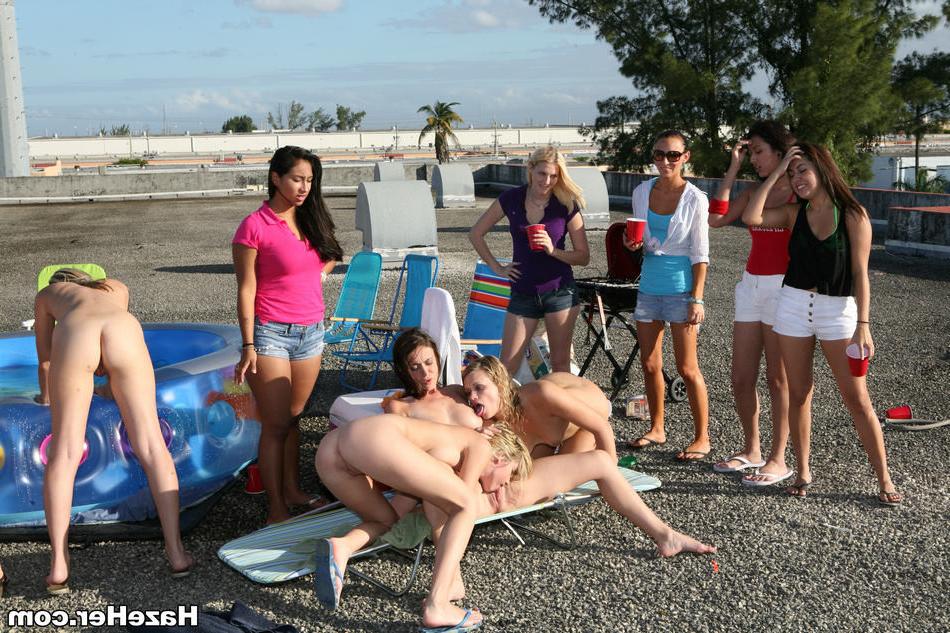 15P College sorority pool wrestling and pussy licking