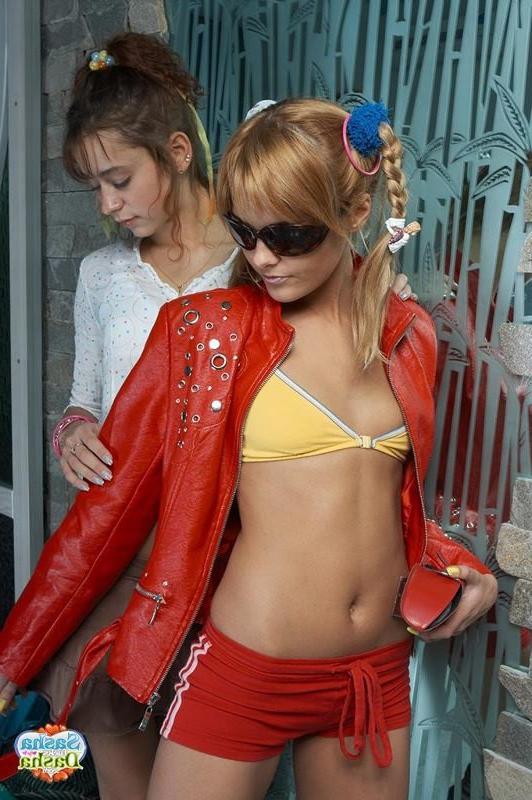15P Two very petite teen babes with tiny tits playing with eachother