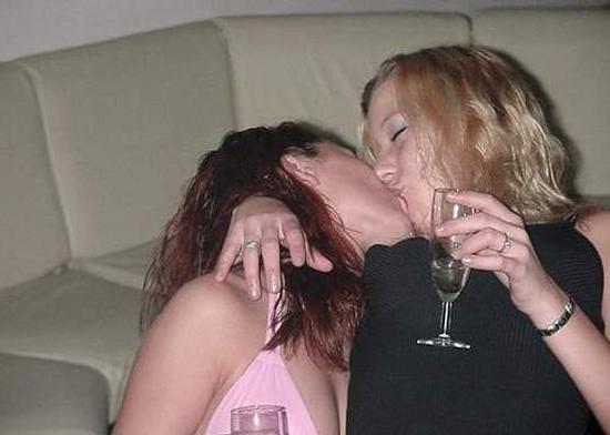 16P Drunk raver girls caught kissing