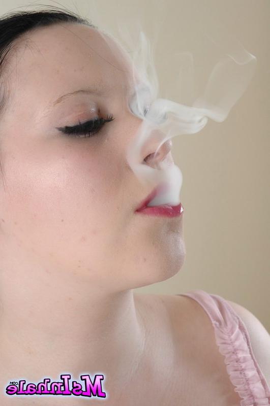 16P teen smoking in pink lingerie