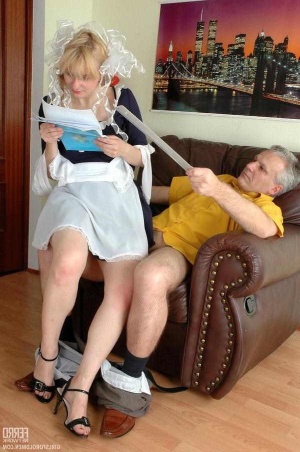 20P The old man of the house likes to fuck his young maid every day